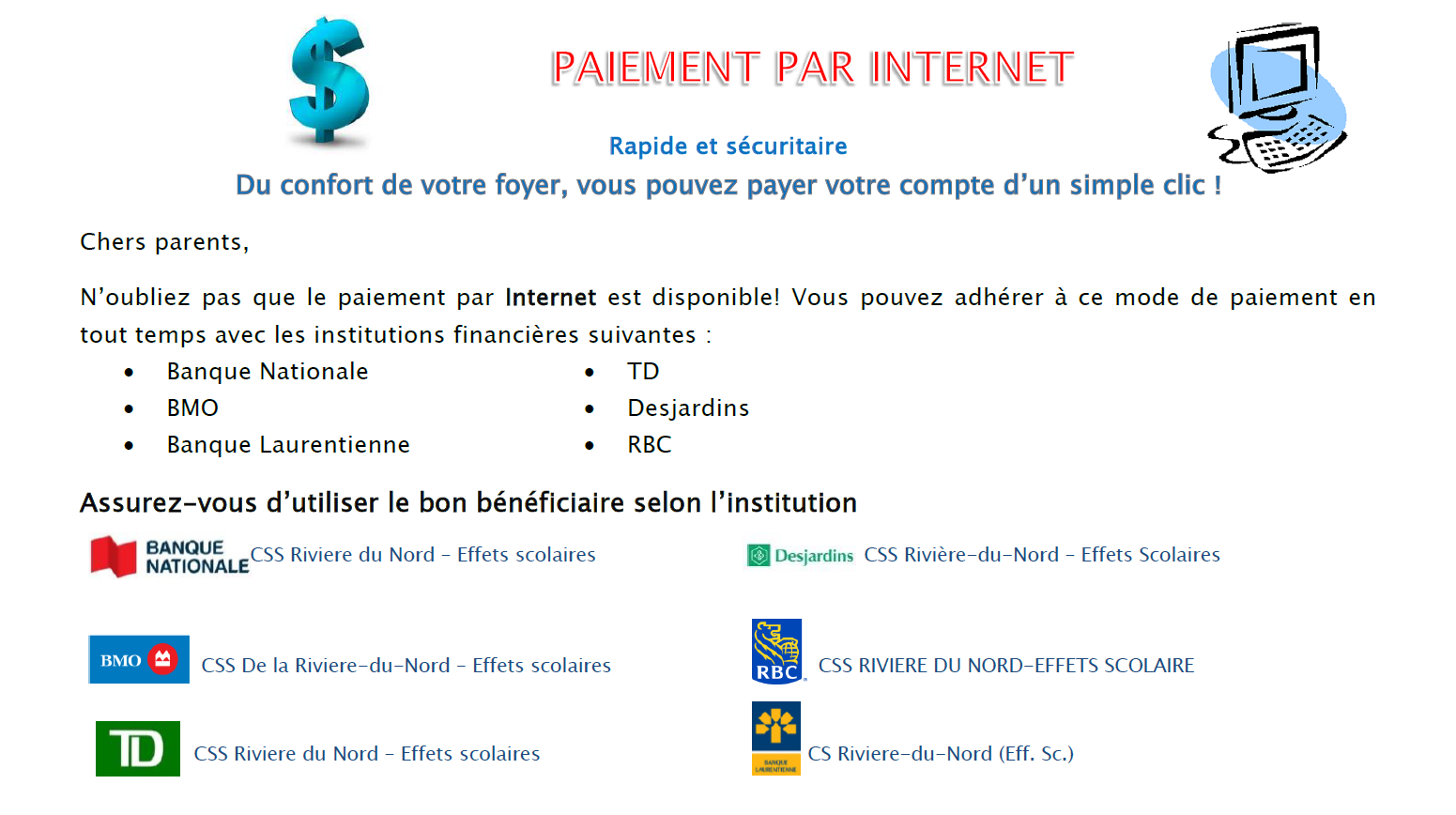 Paiement par internet